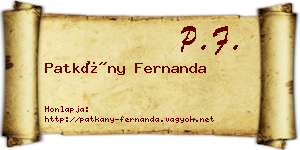 Patkány Fernanda névjegykártya